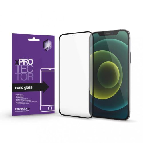 XPRO Nano Glass kijelzővédő fekete kerettel Apple iPhone 12 Pro Max készülékhez